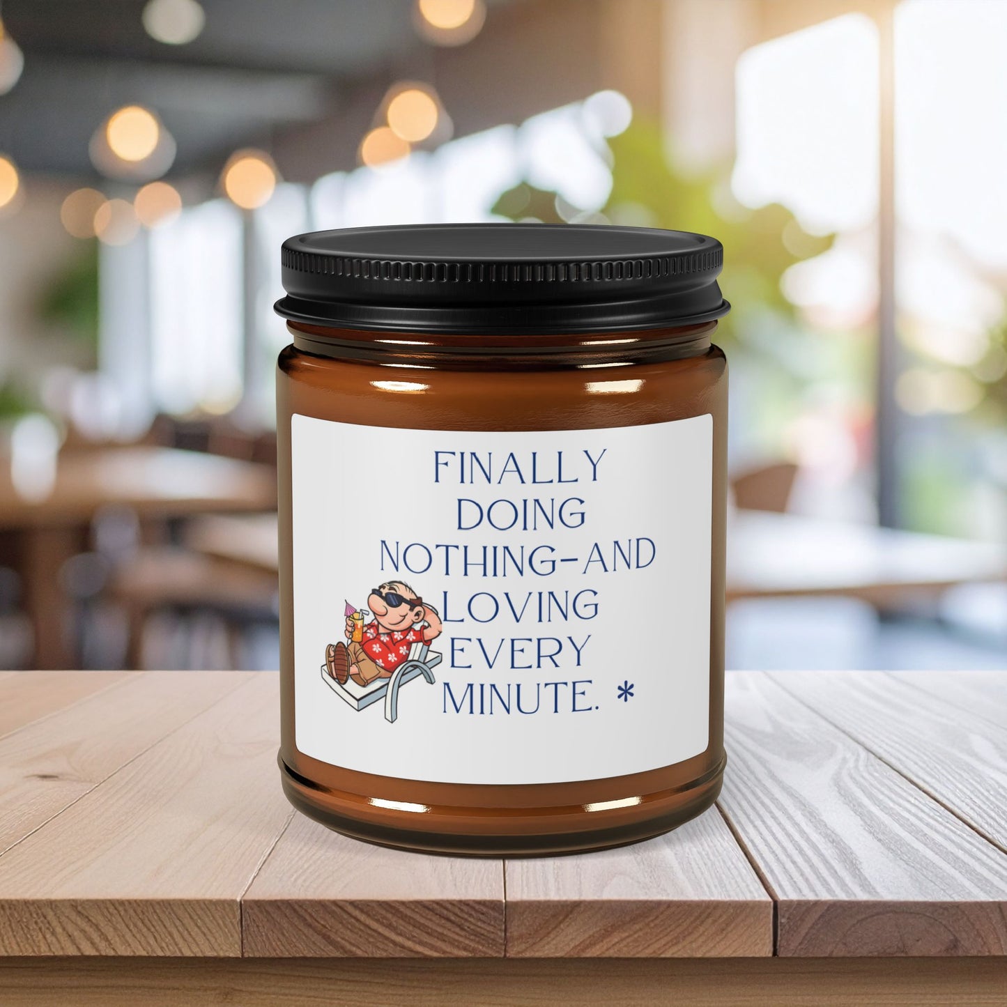 Scented Soy Candle, 100% Natural Soy Candle, Retirement Gift, Amber Jar Candle, Scented Candle, Gift For Retiree, Do Nothing Candle