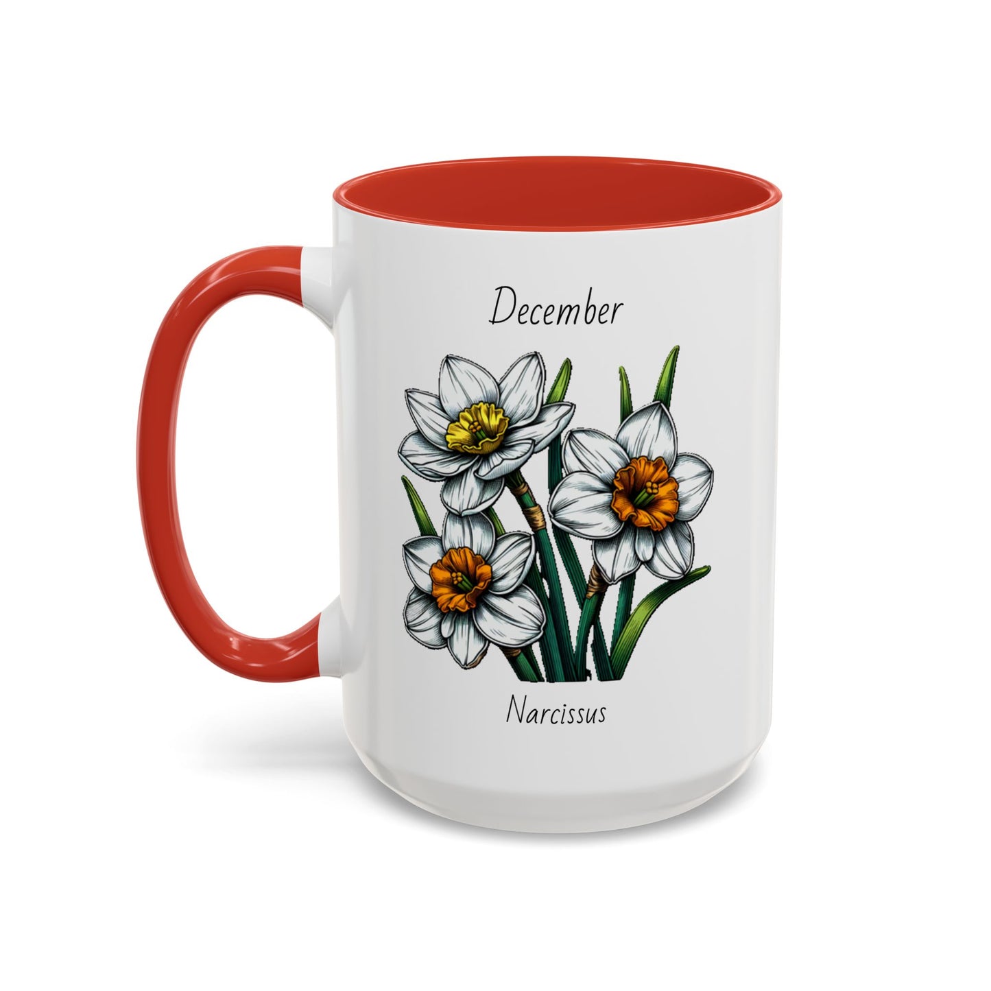 December Coffee Mug Flower Coffee Mug, December Birth Month Flower - Narcissus, December Birthday Gift Flower Mug