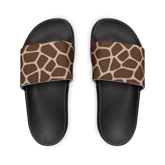 Classy Sandals for Special Occasion, Giraffe Womens Slide Sandals, 8 Sizes, Beach Footwear, Casual Footwear, Animal Print Sandals