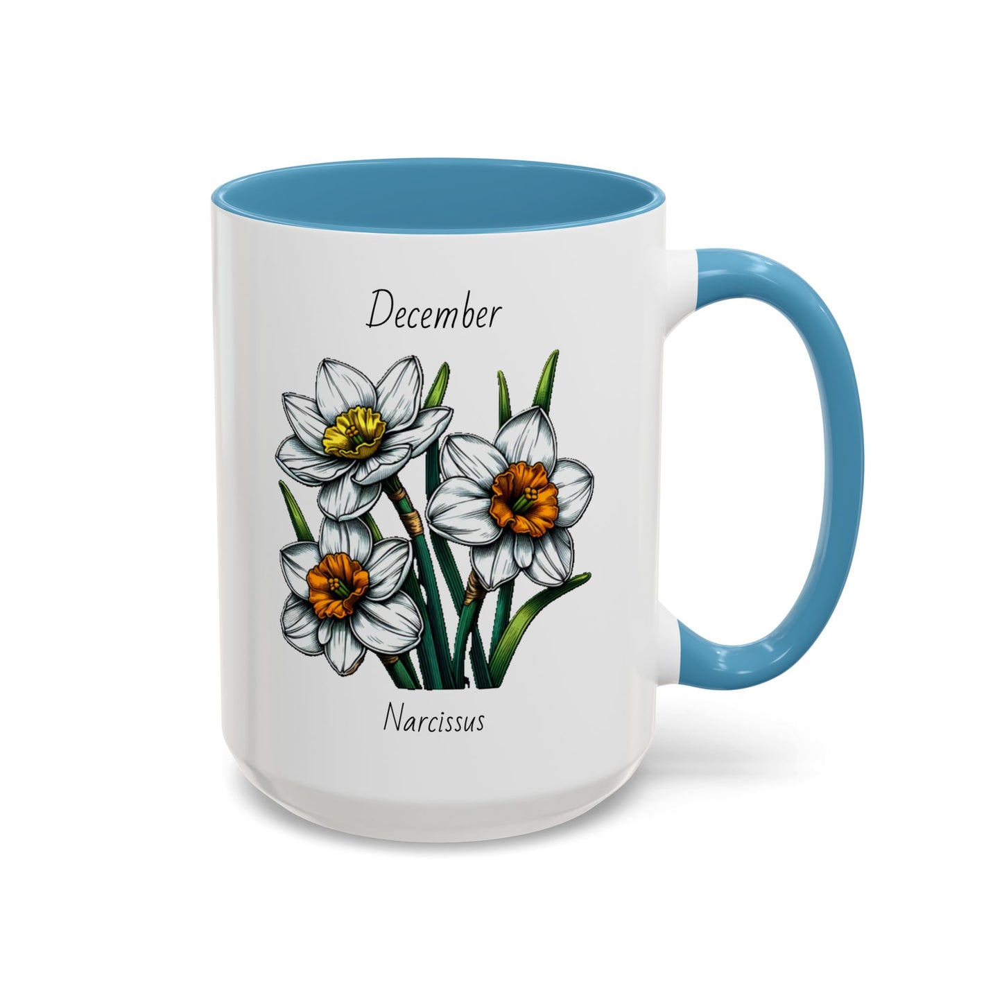 December Coffee Mug Flower Coffee Mug, December Birth Month Flower - Narcissus, December Birthday Gift Flower Mug