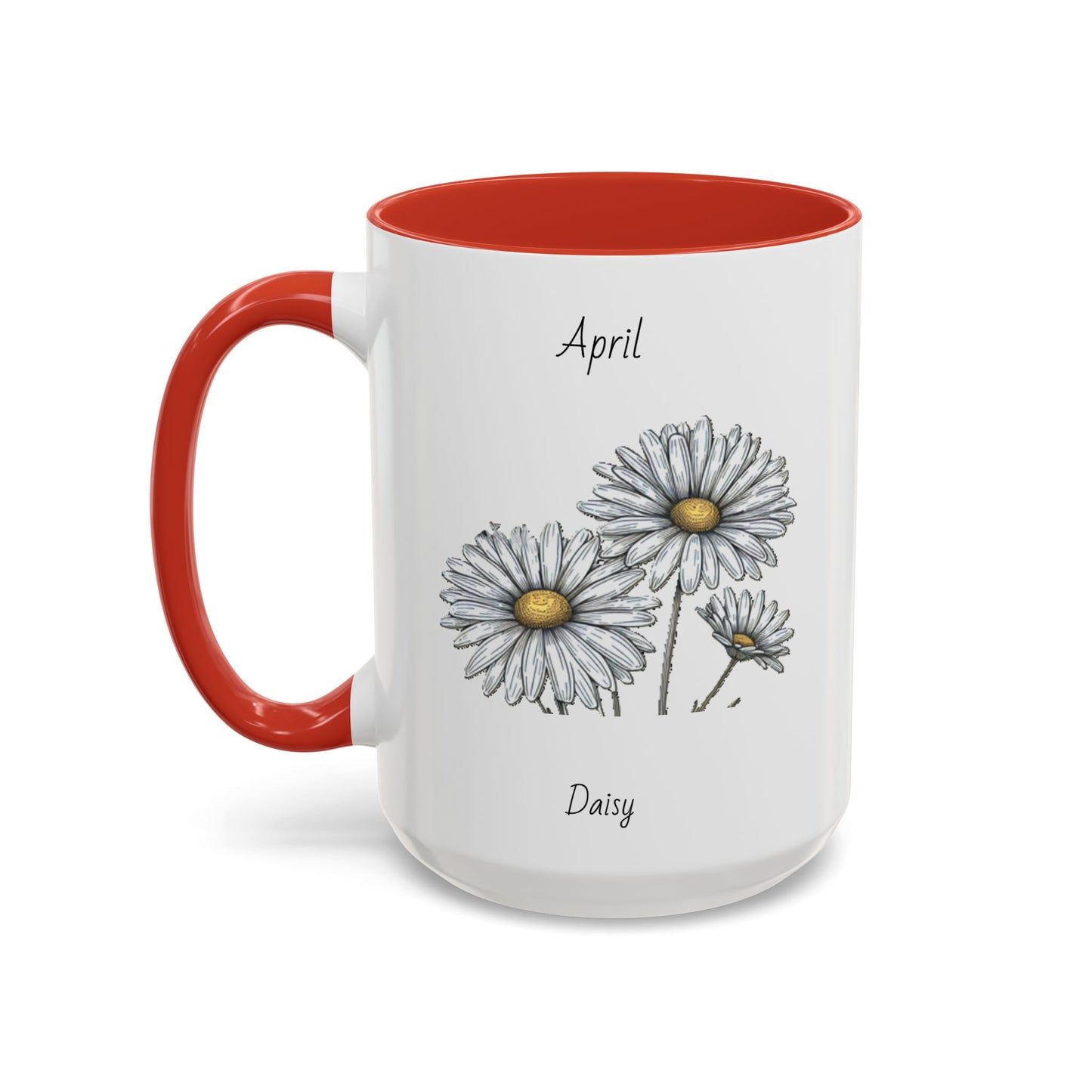 April Coffee Mug Flower Coffee Mug, April Birth Month Flower - Daisy, Birthday Gift Flower, Girlfriend Gift, Coffee Lover Gift